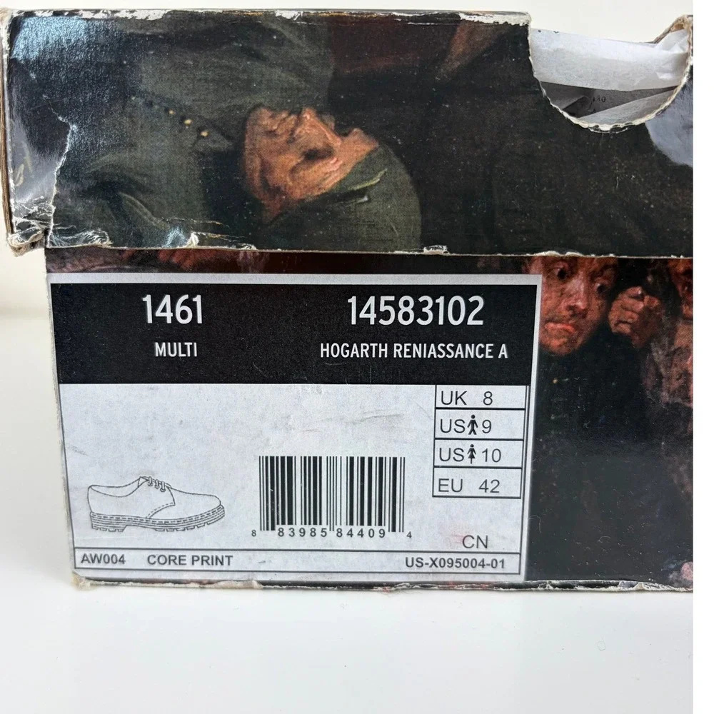 Dr Martens 1461 Hogarth Renaissance Art Oxford Shoes M9 W10 14583102 Box